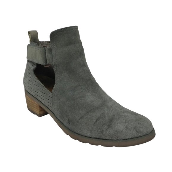 Reef Voyage Breeze Light Green Suede Heeled Ankle Boots Womens 8 - Picture 1 of 13